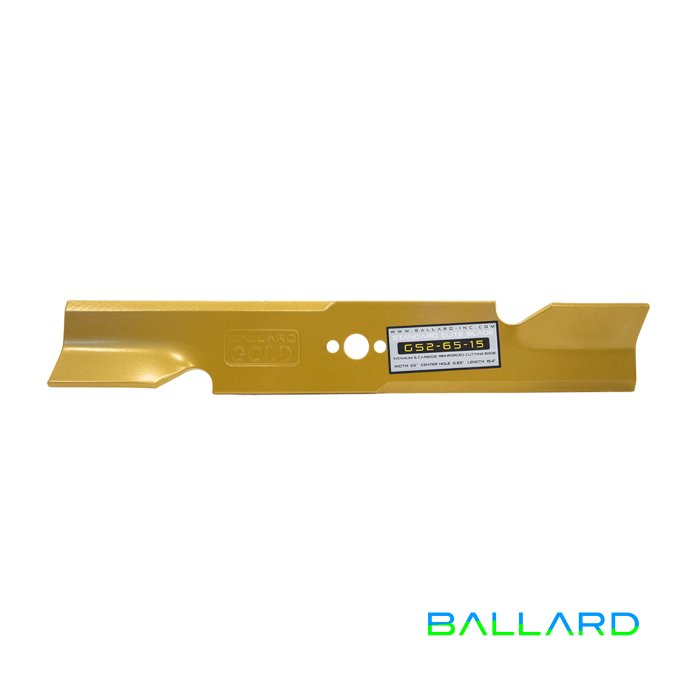 MID-LIFT Mower Blades: 15.4" Long, .65" Center Hole, 2.5" Wide (Two Blade System) image number null